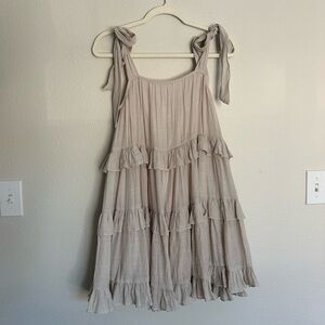 Tie shoulder fun tiered dress